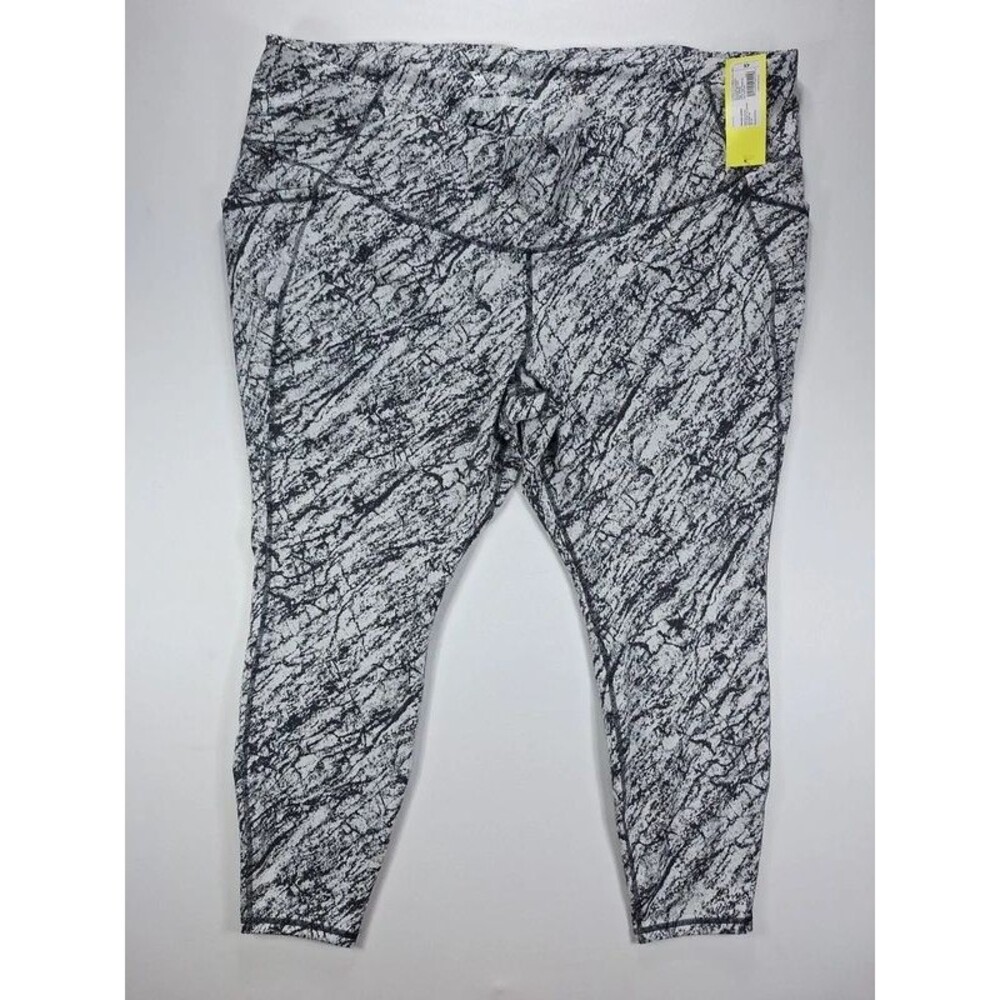 Women's Plus Size Black Marble High-Rise 7/8 Leggings All in Motion Size 4X NWT